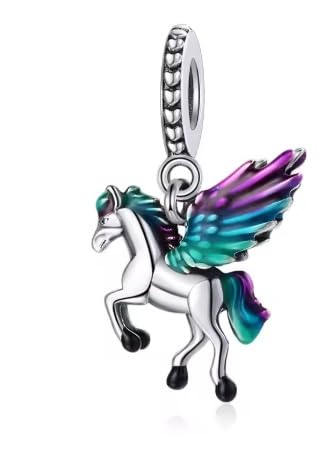 Abalorio unicornio de plata 925 compatible con pulseras varias