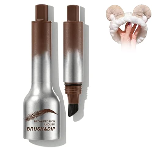 Brow Fection 4d Eyebrow Pen, Brush And Dip, 4 Colors Brush Brow, Angled Brushs And Dip, Lasting Liquid Brow Cream Waterproof (Auburn)