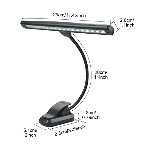 Bibabala Rechargeable Music Stand Light, 18 Leds Clip On Piano Light, 3 Colors Temperature & 2 Levels Brightness Settings, Perfect For Piano, Orchestra, Dj And Craft #TOP1