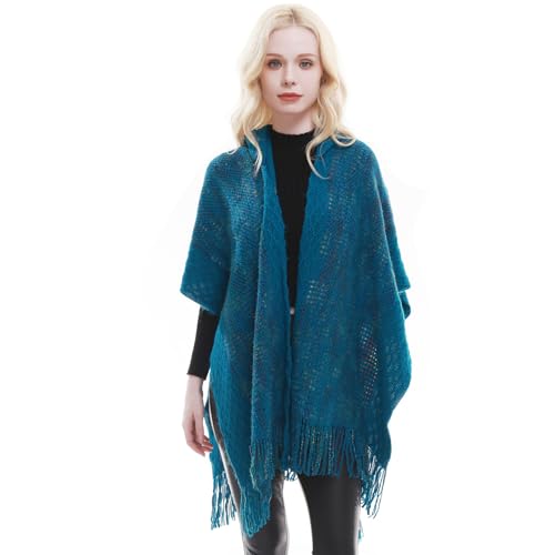 Châle et cape pashmina femme poncho chaud vêtement d'hiver pour temps froid