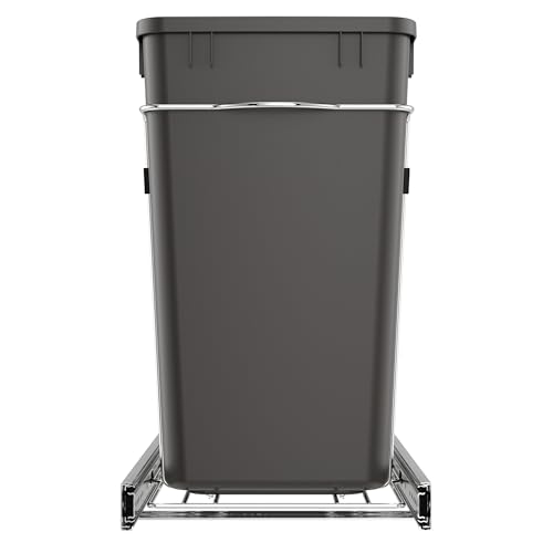 Image of Rev-A-Shelf Double Pullout Garbage Trash Cans for Kitchen Cabinets, 27 Qt