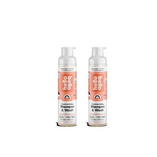 Image of Hello Bello Extra Gentle Shampoo & Body Wash Tear Free, Hypoallergenic and Pediatrician Tested Plant Based Formula for Babies and Kids Sweet Cream Scent 10 FL Oz (Pack of 2)