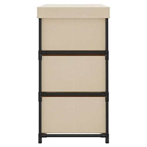 Cómoda de 6 cajones y estructura de acero de 55x29x55 cm color crema para organizar el salón 6