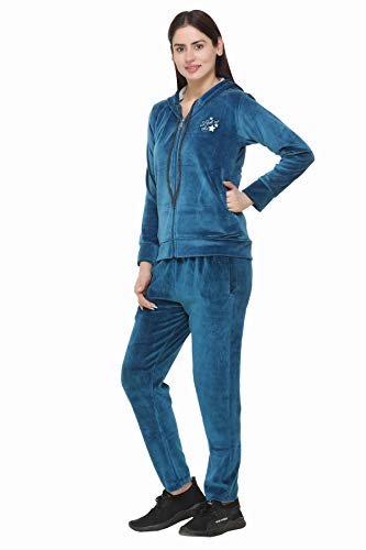 Image of CUPID Regular Fit Velvet Track Suit for Woman, Winter Wear Velvet Night Suit Set with Pockets for Sports, Night, Jogging, Daily Gym Wear L to 5XL