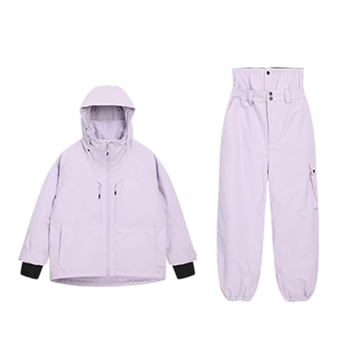 Tenue de ski femme imperméable violette L | Combinaison de sport d'hiver