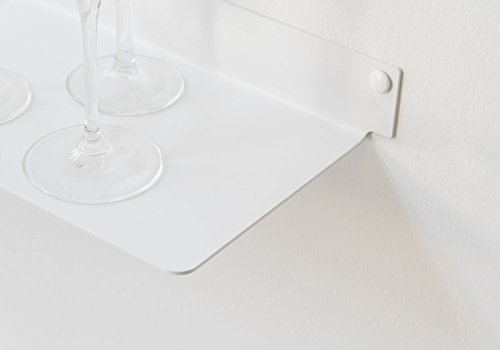 TEEbooks TEELINE45x2-BLANC Estantería de Pared, Acero, Blanco, 45 x 15 x 5 cm, 2 Unidades