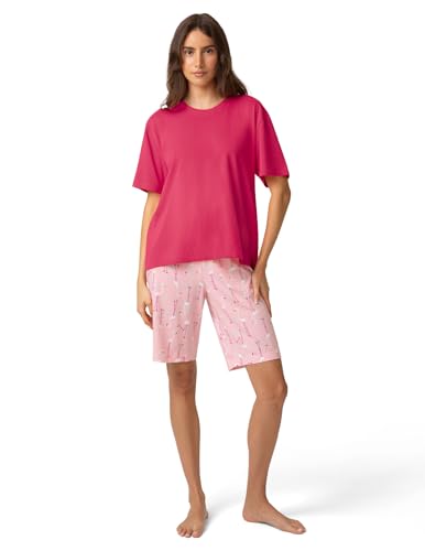 Image of HUE Women's Summer Vacation Pajama Separates, Soft, Whimsical Print Pjs with Tropical Beach Themes, Flip Flops, Cocktails