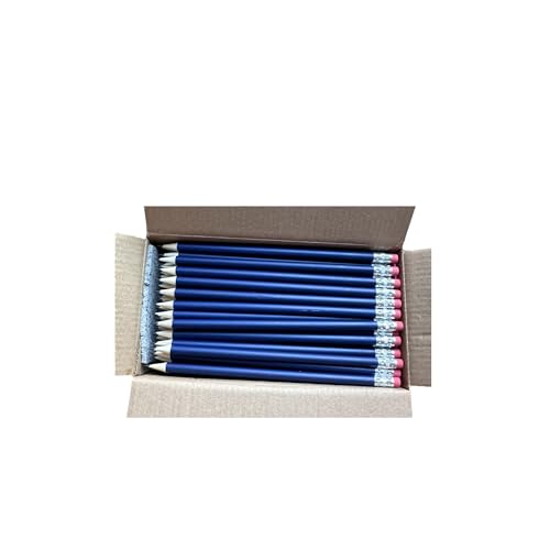 100 pezzi Matite HB con Gomma, Mina in grafite, verniciatura esterna blu
