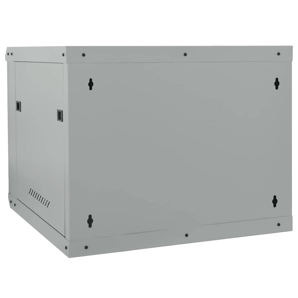 Armadio di rete 60 x 60 x 50 cm, alloggiamento da parete da 19 pollici, armadio server in acciaio con serratura, per tecnologia di rete, attrezzature informatiche, grigio
