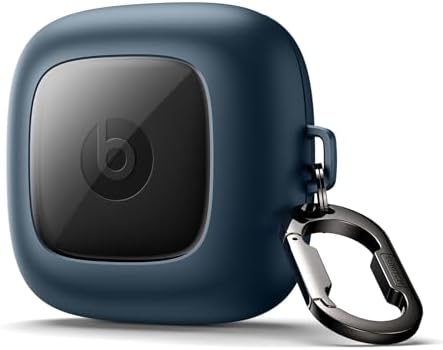 SURITCH Case Compatible with Beats Powerbeats Pro Cover,Shockproof TPU Magnetic Protective Case with Magnetic Lid Lock & Carabiner Clip Keyring & Transparent Logo Window for Powerbeats Pro（Navy）
