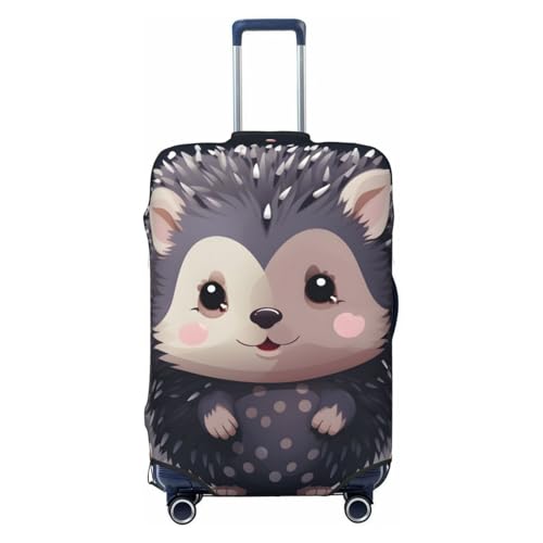 Cute Hedgehog Travel Luggage Cover for Suitcase Anti-Scratch Fashion Suitcase Protector Washable Elastic Baggage Covers Fits 29-32 Inch Luggage for Travel Beach Holiday