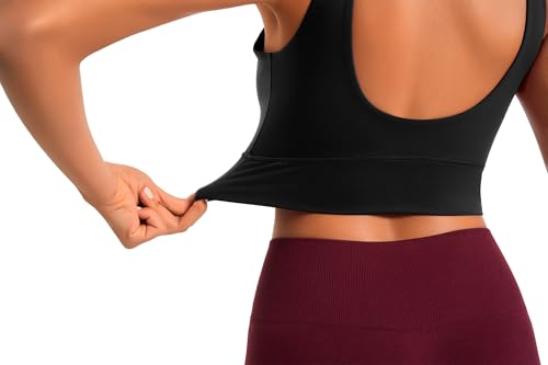 Smooth Sports Bras for Women Longline Workout Crop Tops Deep V-Neck Padded Yoga Bra Basic Wireless Bra4