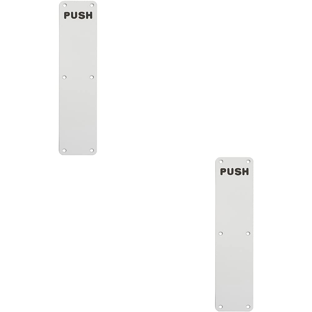 Loops 2X Push Engraved Door Finger Plate 350 X 75Mm Satin Anodised Aluminium