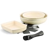 グリーンパン(Greenpan) GREENPAN クリックシェフ 取っ手のとれる フライパン 玉子焼き器 5点 セット クリーム ホワイト IH ガス 食洗機 対応 セラミックコーティング PFASフリー 有害物質不使用