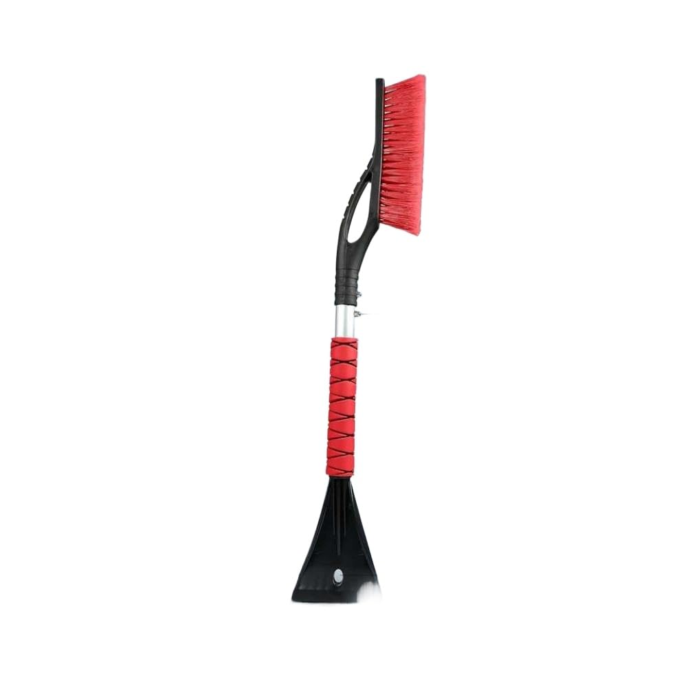 Rascador y Cepillo de Nieve para Coche de Aluminio de 27 Pulgadas con Agarre de Espuma, Paquete de 4 en Naranja, Rojo, Verde y Azul