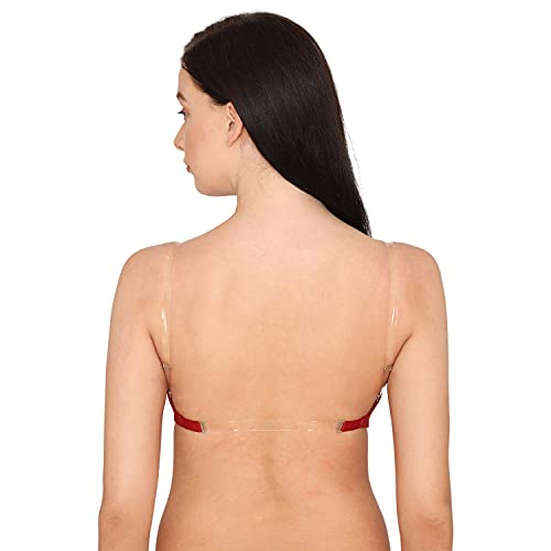 Image of Zivame Beautiful Basics Padded Non Wired 3 /4th Coverage Backless Bra for Women - Sundried Tomato