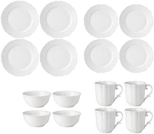 Lenox Classic Butterfly Meadow Solid 16 Pc Dinnerware White Set 4 Dinner 4 Salad Accent 4 Bowls 4 Mugs New in Box