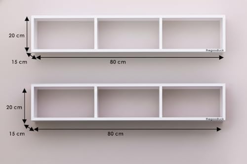 Image of Wall Mount Floating Shelves for Books Shelf, Antiques, Organizer, Storage - DIY - MDF (Grid-White)