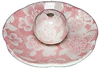 Maiden Floral Pink SakuraYuzen Incense Holder Flower Type Dish