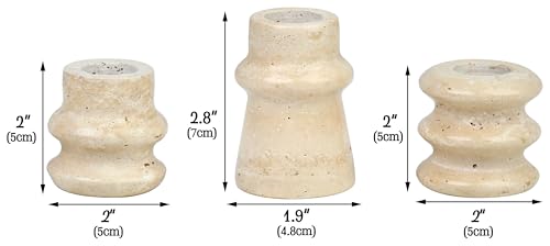 Vixdonos Natural Stone Candle Holder Set Of 3 Taper Candle Candlestick Mantle Candle Stand For Home Decor,Wedding,Party And Table Centerpieces thumb #1
