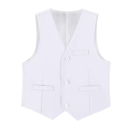 Image of Boys Formal Suit Vest Solid Vest for Toddler Kids Formal Wedding Outfit