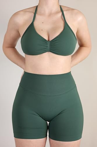 Image of AUROLA Influence Strappy Bra Sports Bras for Women, Backless Padded Impact Strappy Bra Workout Gym Yoga with Removable Cups