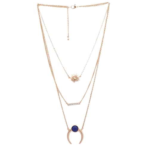 Madame Manmade Stone Metal Layered Necklace, Rose Gold (B09LMHT6DL) Amazon Price History, Amazon Price Tracker