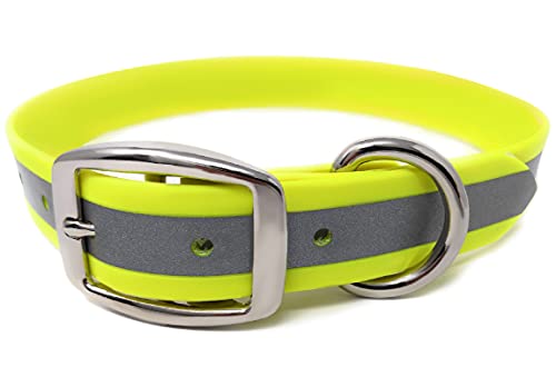 Regal Dog Products Reflective Dog Collar, Durable Metal, Small Yellow