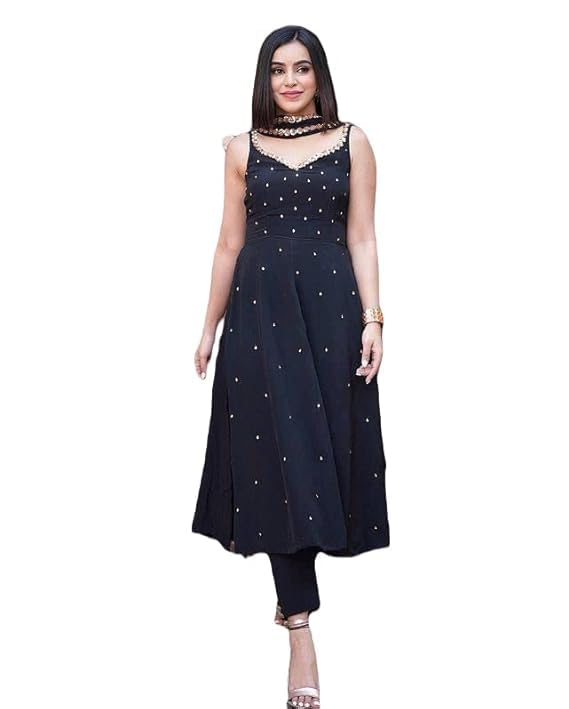 parul tendz Women’s Embroidery Dress Set with Sleeveless Kurta, Straight Pants and Dupatta for Festive Party Casual Ethnic Style-picture-26