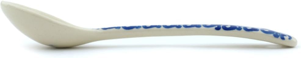 Polmedia Polish Pottery Spoon - Spring Flowers Pattern Handmade in Boleslawiec Poland by Ceramika Bona + Certificate of Authenticity
