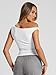 Trendy Queen Women's Off The Shoulder Tank Top, Sleeveless Stretchy Going Out Crop Top, Y2K Fashion T-Shirt for Summer White M