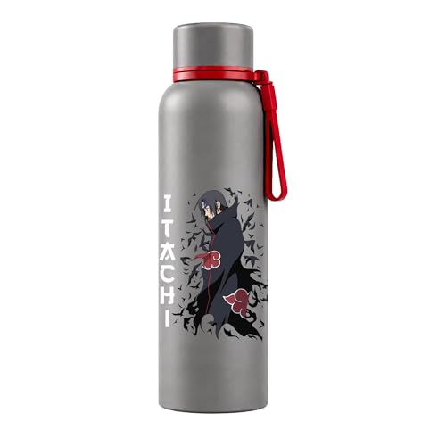 Image of Water Bottle 700ml Stainless Steel | Hot & Cold Flask | ISI Certified Steel Bottle | Three Layer Insulation | Leakproof for Home, Office | 1-Year Warranty | Naruto | Grey - Itachi
