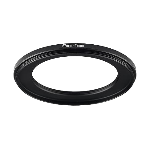 Image of 67mm to 49mm Step-up Adapter Rings Filter Adapter Black Metal Step Down Filter Ring Adapter Compatible with All Brand UV CPL ND Camera Lens Filter Stepping Rings (67mm-49mm)
