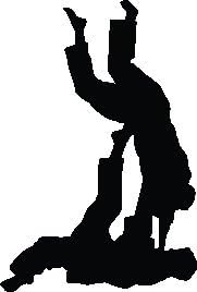 Martial Arts Throwing II Silhouette Wall Decal Cutout