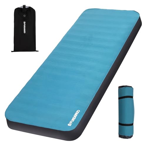 FUNDANGO Camping Self-Inflating Sleeping Pad, Single Twin Size air Foam Mattress Cot with Pump Sack for Tents Car Van Outdoor Home