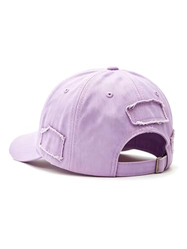 Image of Unisex Ripped Distressed Denim Ring Baseball Cap Hip Hop Vintage Dad Hat Adjustable