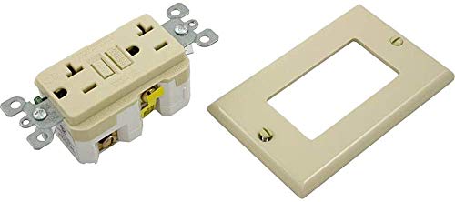 Image of Leviton GFCI Outlet, 20 Amp, Self Test, Non Tamper-Resistant with LED Indicator Light, Protection from Electric Shock and Electrocution, GFNT2-I, Ivory