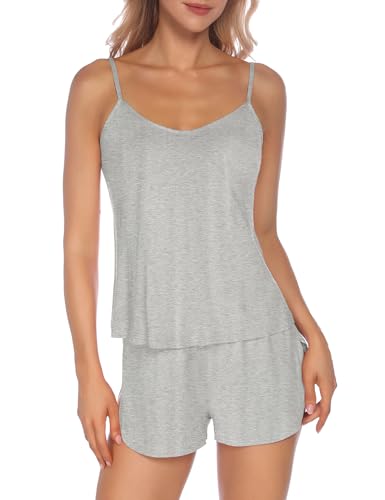 Image of Senert Sexy Pajamas for Women Sleepwear Sexy Lingerie V Neck Pjs Cami Shorts Set Nightwear S-XXL