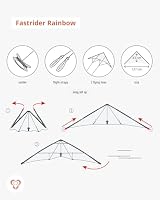 Skymonkey Fastrider Lenkdrachen Kinder, Jugendliche und Erwachsene, 2-Leiner Lenkdrache, Spannweite: 127cm - Rainbow – Ansicht 7