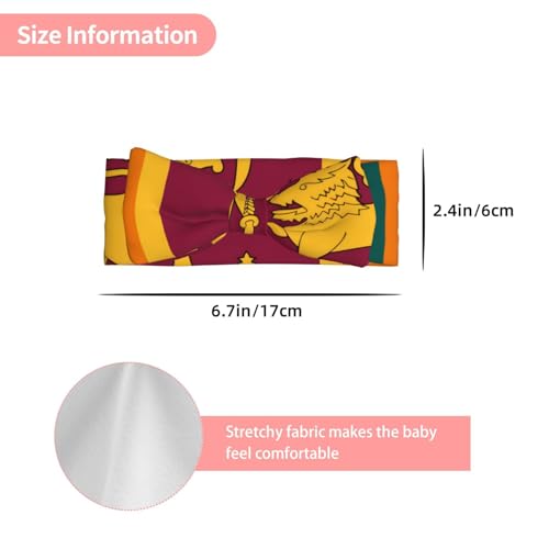 Sri Lanka Flag Prints Baby Bow Headband - Delicate Hair Accessories for Newborns, Infants, Toddlers - Skin-friendly Hairband3
