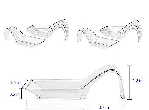 Healthcom 100 Packs Clear Dessert Plates Plastic Appetizer Plates Dessert Dishes Tasting Spoons Mini Plates Serving Plate Reusable Disposable Asian Spoons Small Catering Dessert Bowls For Party #TOP1