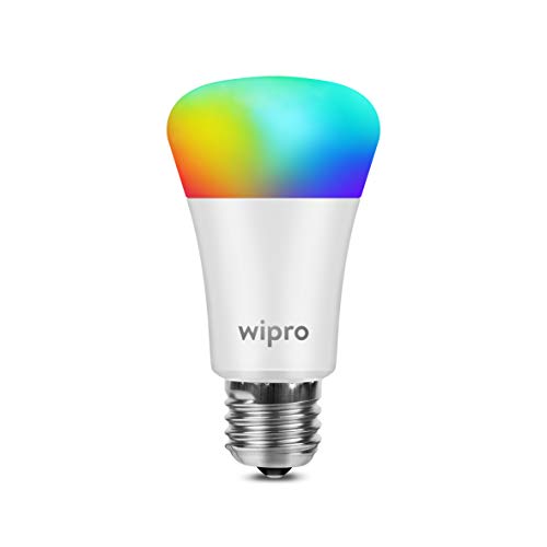 Image of Wipro WiFi Enabled Smart LED Bulb E27 9-Watt (16 Million Colors + Warm White /Neutral White /White) (Compatible with Amazon Alexa and Google Assistant) (NS9310)
