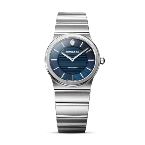 Image of Sandoz Tresor Premium Swiss Made Quartz Blue MOP Dial Watch for Women - SZWLG0000601