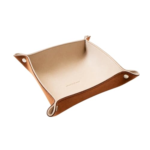 otnek&ebanat トレー スクエア 小物置き アクセサリートレー おしゃれ ブランド ウルトラスエード ケース ハンドメイド ギフト 日本製 (beige × almond)