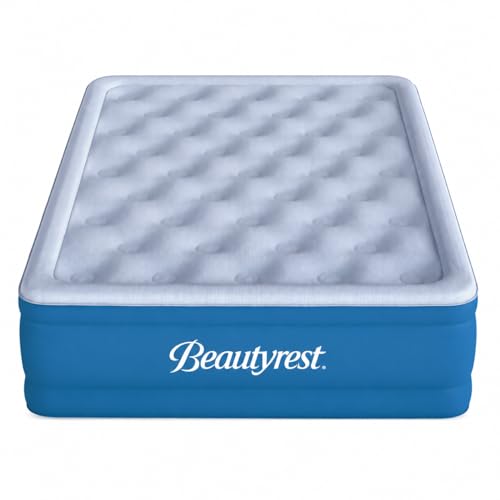 Beautyrest SensAir 20" Air Mattress, Queen Size, Sure-Lock Anti-Leak Pump, Cool Vent Topper, Off-Set Coil Support
