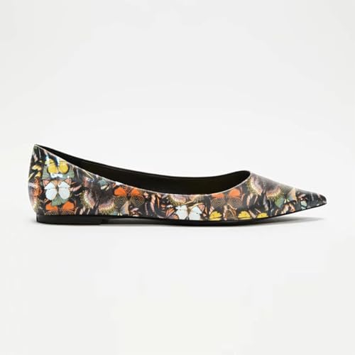 FOWT Women Comfortable Slip On Pointed Toe Flat Heel Pumps Flats Daily Office Party Dress Unisex Shoes US Size 4-162