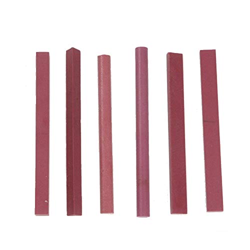 Driak Ruby Sharpening Grindstone Whetstone Graver Sharpening Tool 6 Shapes [Grit 3000#] 6pcs