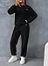 Herseas Women's Two Piece Outfits Long Sleeve Sweatsuit with Jogger Pants Lounge Sets with Pockets Winter 2025 Fashion Clothes Black Medium