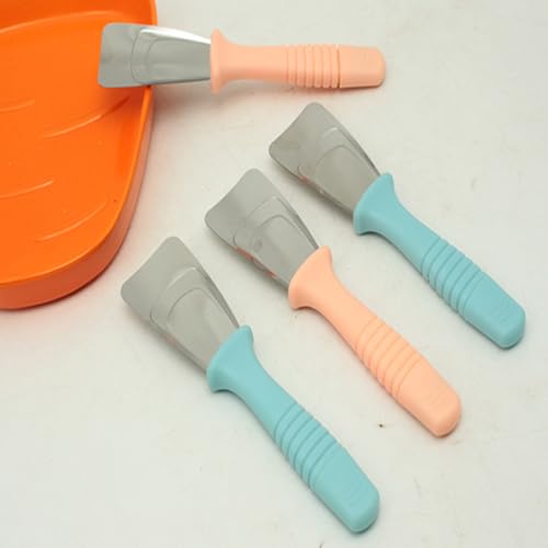2 Stück Kühlschrank-Eisschaber, Doppelkopf-Multifunktions-Eisschaber, Kühlschrank-Schaufel Küche Gefrierschrank Gadget Löffel Edelstahl Entfroster Doppelkopf-Multifunktions-Eisschaufel , Blau/Pink