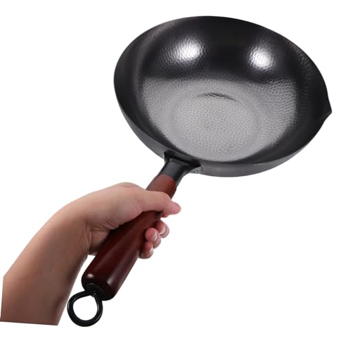 Wok tradicional de hierro con mango ergonómico y antiadherente miniatura 3